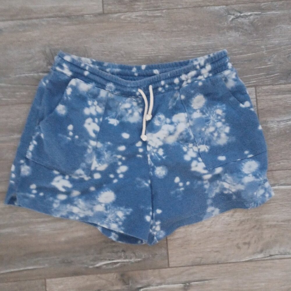 Sonoma Blue/White Drawstring Tye Dye Shorts with Pockets Medium